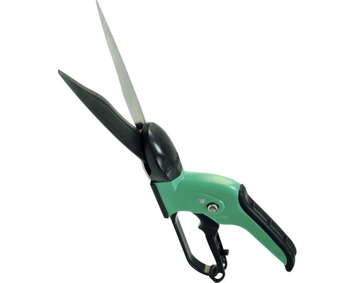 Foarfecă de bordură pentru gazon cu mâner verde și lame negre