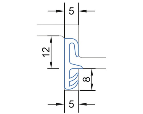 Desen tehnic al unui profil de etanșare cu dimensiuni