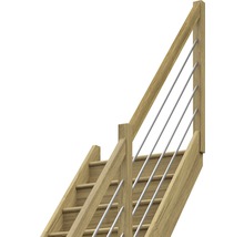 Scară din lemn cu bare de balustradă