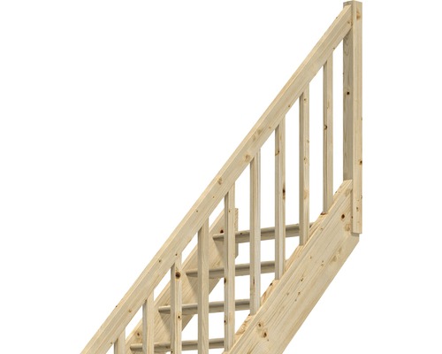 Scară din lemn cu balustradă