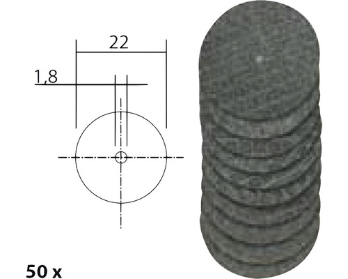 Cincizeci de discuri de tăiere cu dimensiuni