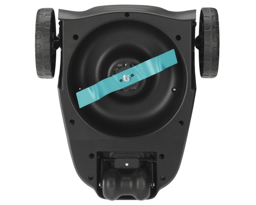 Partea inferioară a unui robot de tuns iarba cu lamă