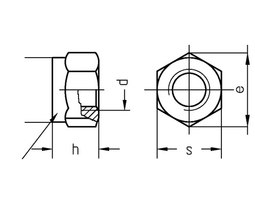 Desen tehnic al unei piulițe cu dimensiuni