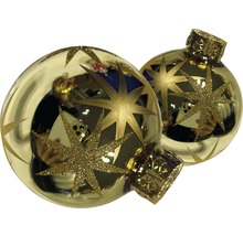 Două globuri de Crăciun cu motive de stele