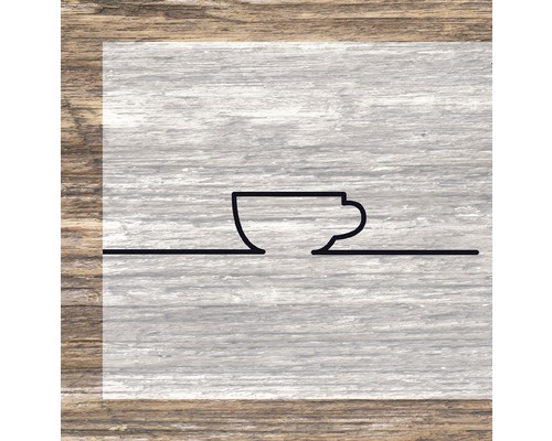 Simbol cană pe fundal de lemn