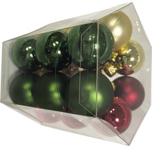 Pachet cu globuri de brad din sticlă, în diferite culori