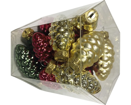 Decorațiuni de brad în formă de con de pin în ambalaj transparent