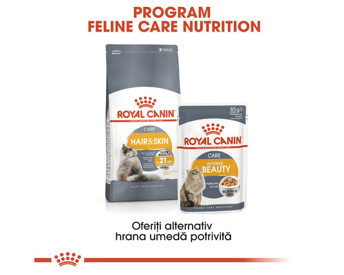 Hrană pentru pisici Royal Canin pentru blană și piele, hrană uscată și umedă