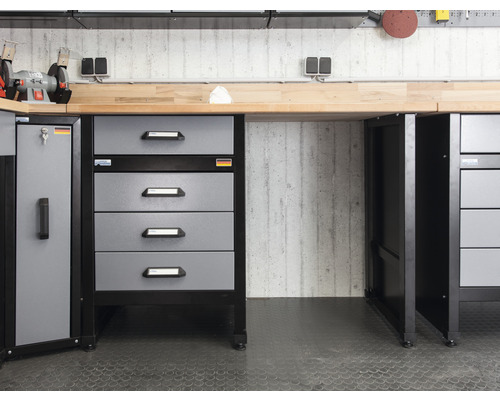 Banc de lucru cu dulap cu sertare și dulap pentru scule pentru atelier
