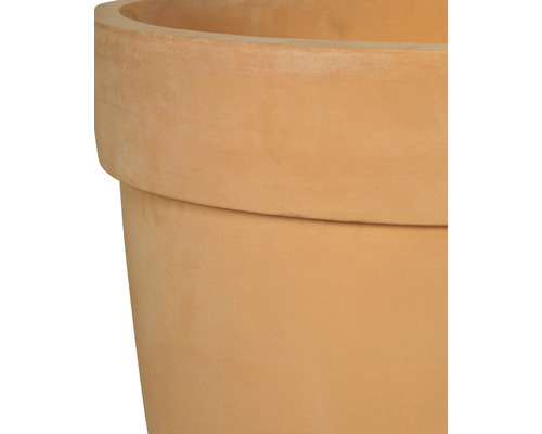 Prim-plan cu un vas de flori din teracotă