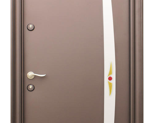 Ușă de intrare cu mâner și decor