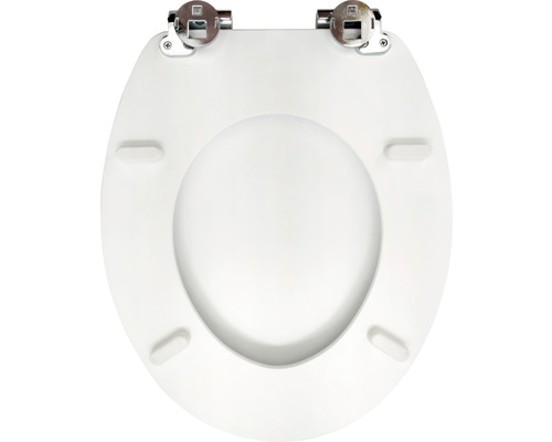 Scaun de toaletă din plastic cu balamale cromate