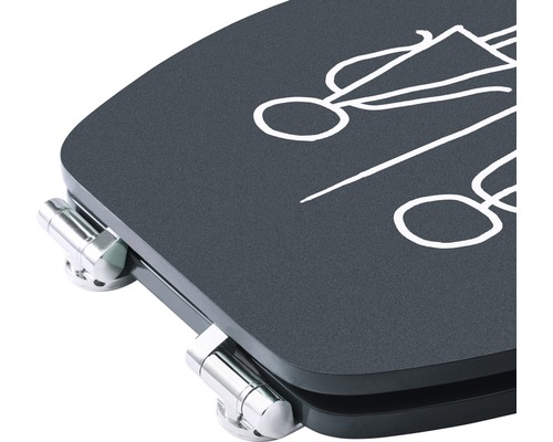 Capac de toaletă cu motiv și elemente de fixare