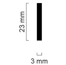Dimensiuni: 23 mm înălțime, 3 mm lățime