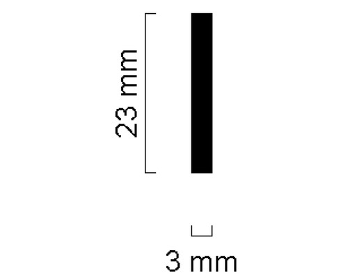 Dimensiuni: 23 mm înălțime, 3 mm lățime
