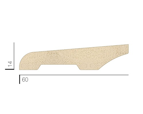Șipcă de profil cu dimensiunile de 14 pe 60 milimetri
