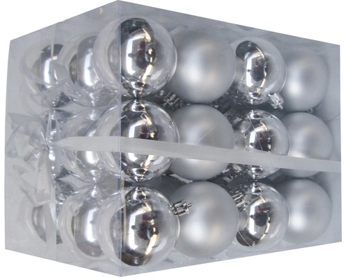 Pachet de globuri argintii de Crăciun