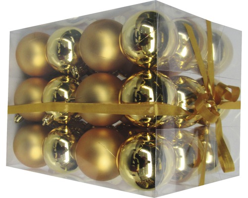 Pachet de globuri aurii de Crăciun cu panglică