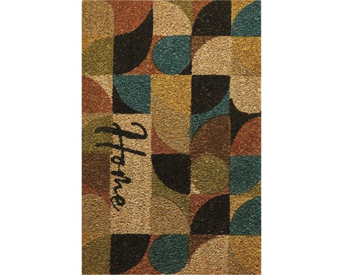 Covoraș de intrare cu model geometric și cuvântul Acasă