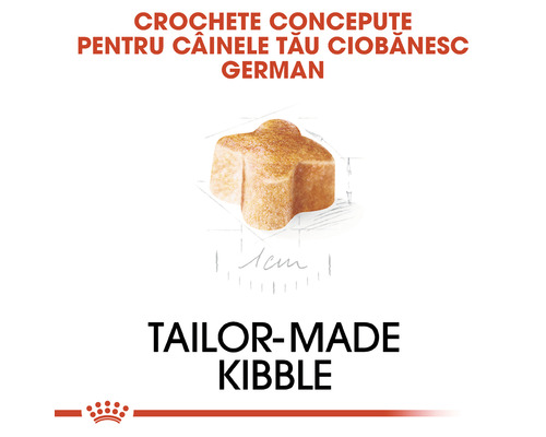 Crochetă de hrană adaptată pentru câine ciobănesc german