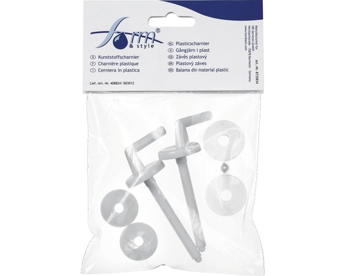 Ambalaj cu balamale din plastic și șaibe