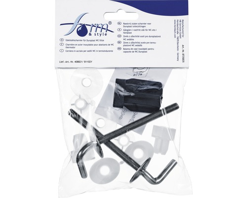 Set de fixare din oțel inoxidabil pentru capace WC Duroplast