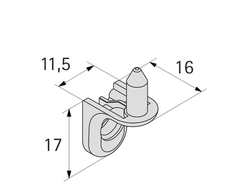 Ilustrație a unei cleme de cablu cu indicații de dimensiune