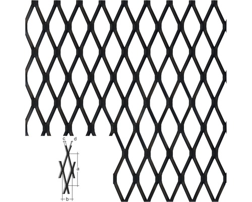 Grilaj metalic cu model în formă de romb