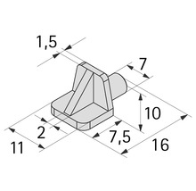 Desen tehnic al unui suport de raft cu dimensiuni