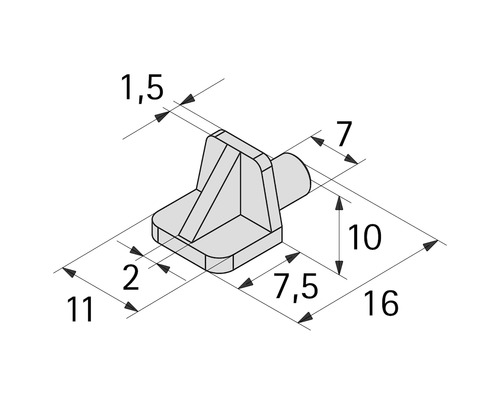 Desen tehnic al unui suport de raft cu dimensiuni