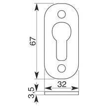 Mânere cu rozetă pentru poartă culisantă IBFM 536N + 537N L= 50 mm, pentru cilindru, negru-thumb-2