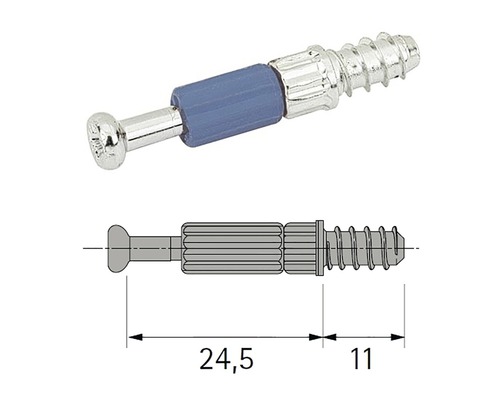 Șurub excentric cu dimensiuni ca desen schematic