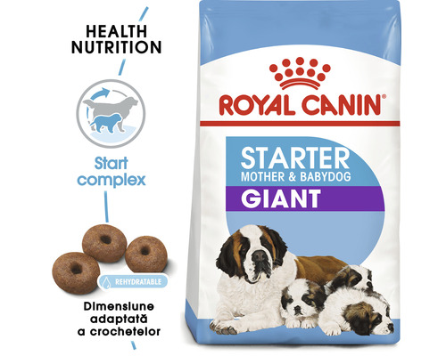 Pachet hrană uscată pentru câini Royal Canin Starter Giant pentru mamă și cățel