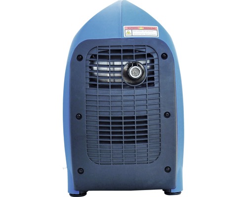Partea din spate a unui generator de curent cu grilă de ventilație