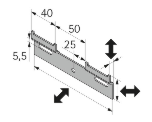 Desen tehnic al unei șine metalice cu dimensiuni
