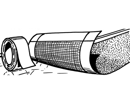 Ilustrație a unui produs rulat cu structură de grilaj și material izolant