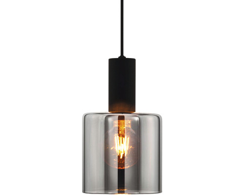 Lampa suspendată cu abajur de sticlă și sursă de lumină