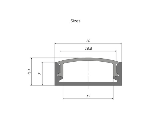 Dimensiunile profilului LED