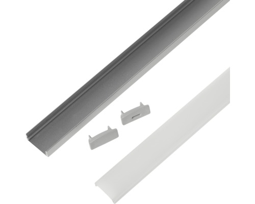 Profil LED cu capac și capace terminale