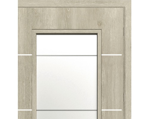 Ușă de interior cu inserție de sticlă și ramă din lemn