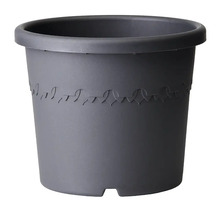 Ghiveci de flori gri din plastic cu decor