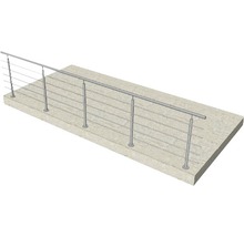 Balustradă cu cabluri din oțel inoxidabil pe placă de beton