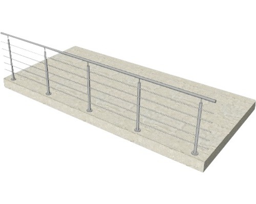 Balustradă cu cabluri din oțel inoxidabil pe placă de beton