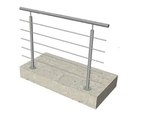 Balustradă din oțel inoxidabil pe bază de beton