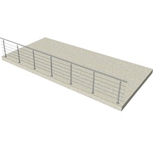 Balustradă din oțel inoxidabil pe suprafață de beton