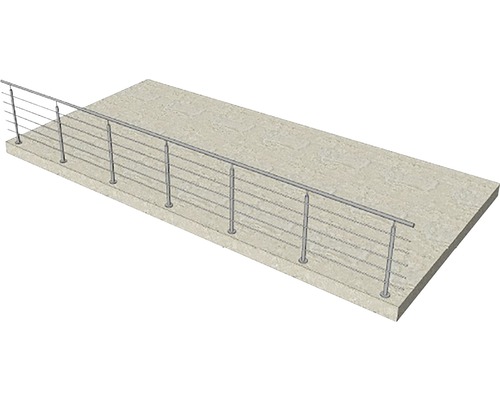 Balustradă din oțel inoxidabil pe suprafață de beton