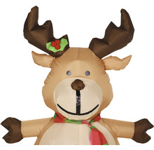 Elan de Crăciun gonflabil cu fular ca decoratiune exterioara