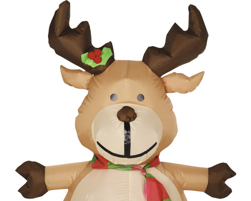 Elan de Crăciun gonflabil cu fular ca decoratiune exterioara