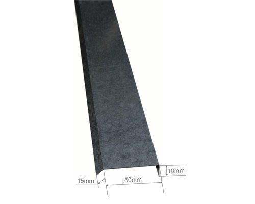 Cant metalic cu dimensiunile de 15 mm, 50 mm și 10 mm
