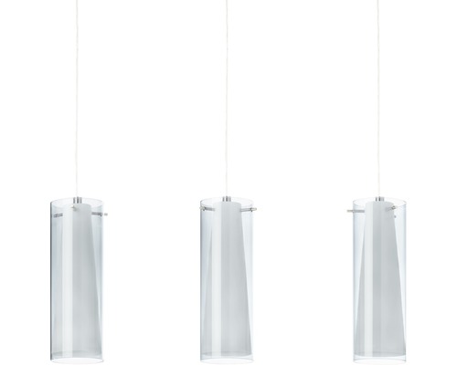 Lumină suspendată cu trei lămpi din sticlă